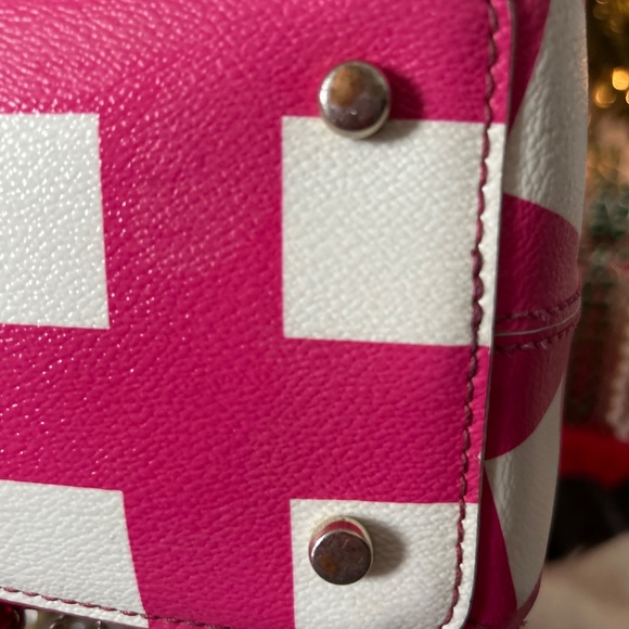 Kate Spade Hot Pink Checkered Crossbody RARE - Picture 8 of 8